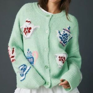 NWT Urban Outfitters BDG Becca Tea Time Brushed Knit Oversized Cardigan